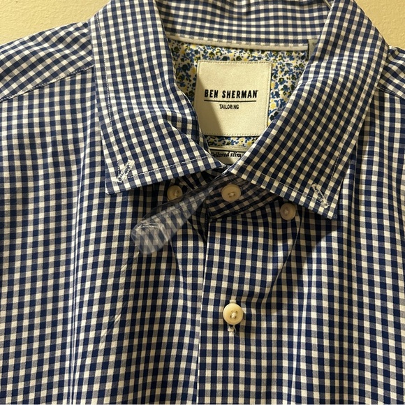Ben Sherman Gingham Long Sleeve Button Down shirt blue size XL - Picture 2 of 6